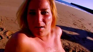 Anal sex  at the beach with peaches chubby MILF