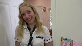 Hot schoolgirl Kallie Taylor wants to get her muted pussy smashed