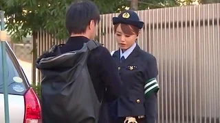 Slutty cop Akiho Yoshizawa gets banged in the back be advisable for the car